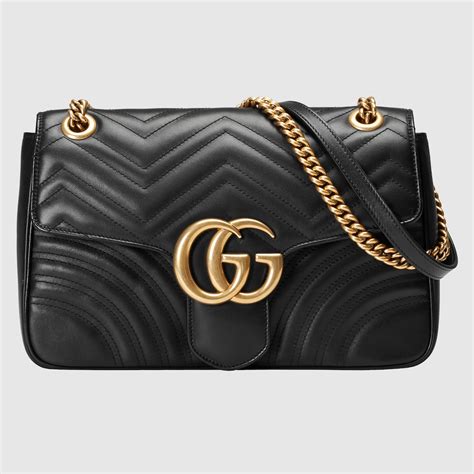 gucci black bag women|gg marmont medium shoulder bag.